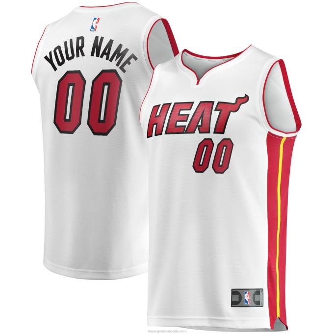 NBA 0F6D18439 Réplica personalizada de la camiseta Miami Heat White Fast Break