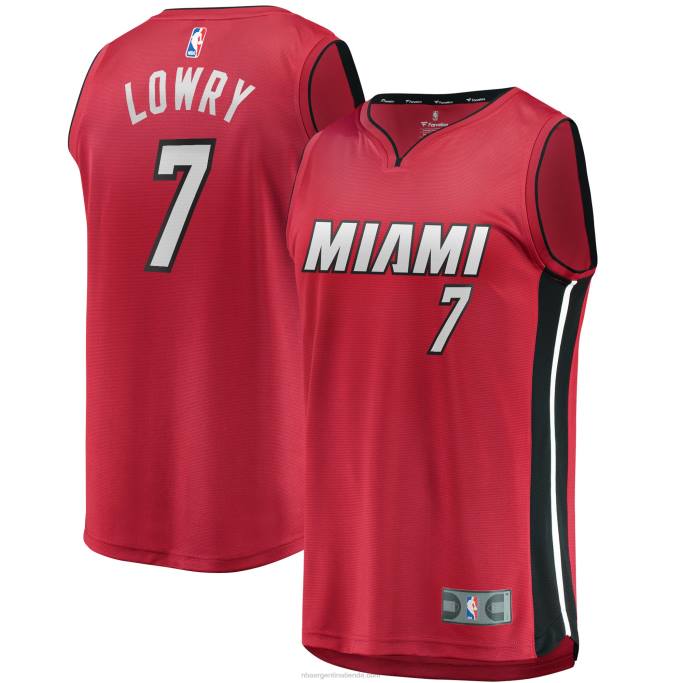 NBA 0F6D19453 miami heat kyle lowry camiseta roja de jugador de descanso rápido