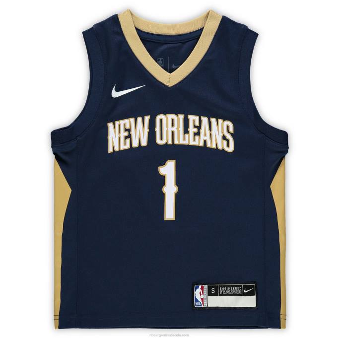 NBA 0F6D16892 preescolar nueva orleans pelícanos zion williamson nike azul marino réplica jersey