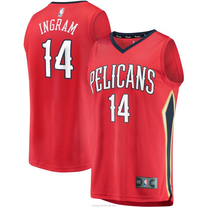 NBA 0F6D16984 New Orleans Pelicans Brandon Ingram camiseta roja de jugador de descanso rápido