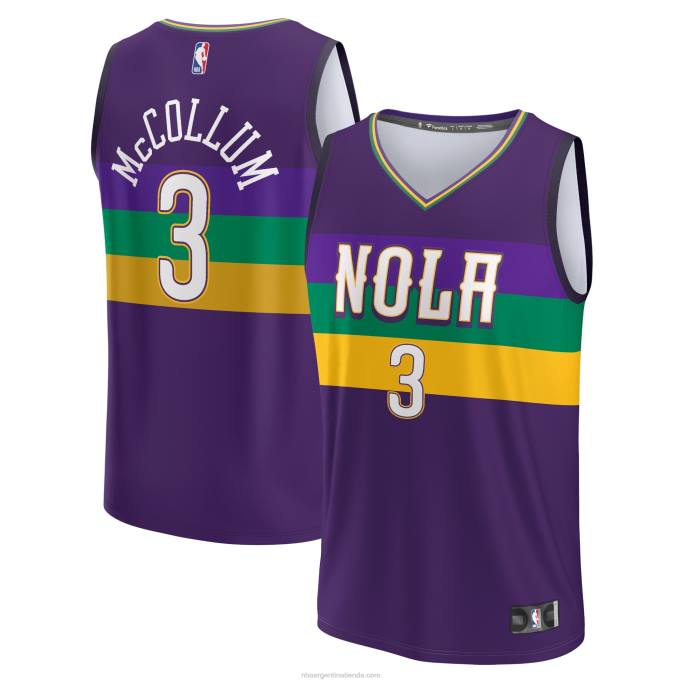 NBA 0F6D17076 Nueva orleans pelícanos cj mccollum púrpura fastbreak jersey