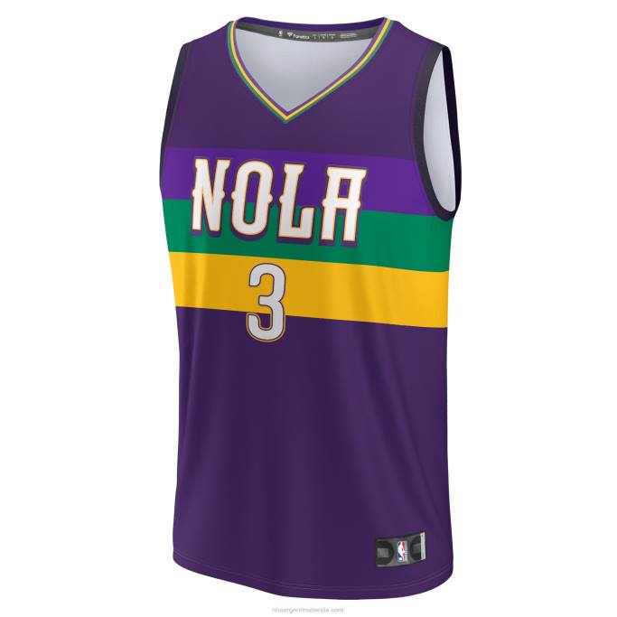 NBA 0F6D17076 Nueva orleans pelícanos cj mccollum púrpura fastbreak jersey