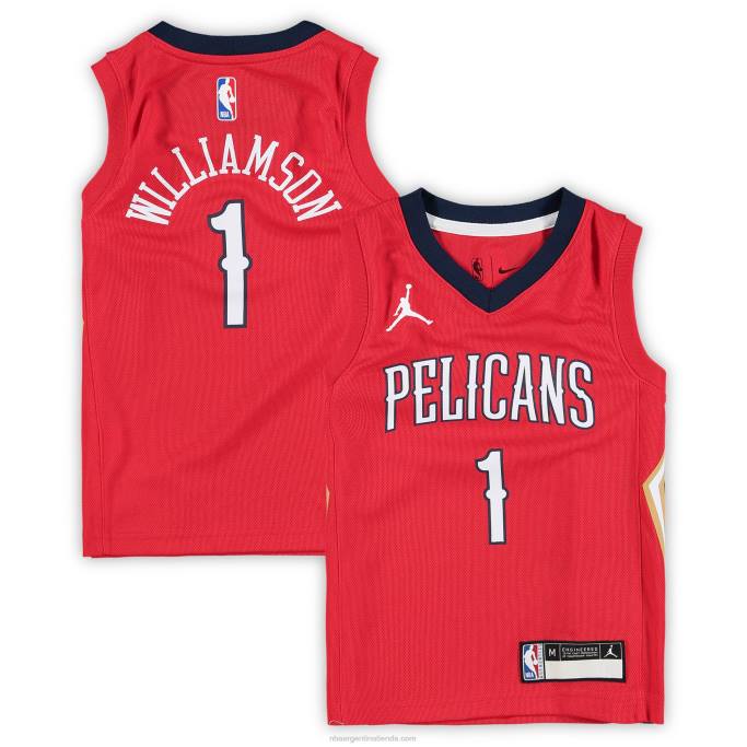 NBA 0F6D17255 preescolar pelícanos de nueva orleans zion williamson jordan brand rojo fast break replica jersey