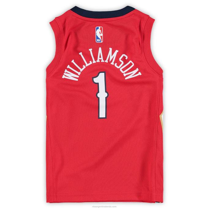 NBA 0F6D17255 preescolar pelícanos de nueva orleans zion williamson jordan brand rojo fast break replica jersey