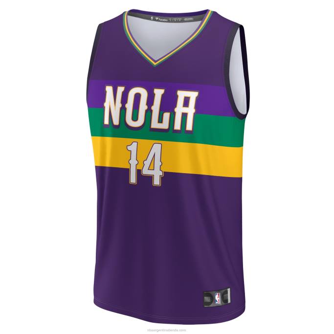 NBA 0F6D17257 new orleans pelícanos brandon ingram púrpura fastbreak jersey