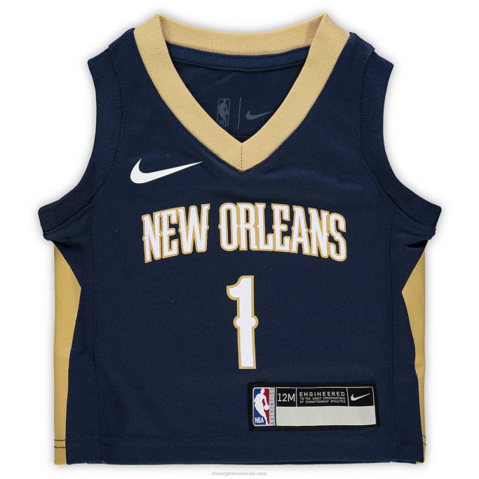 NBA 0F6D17272 New Orleans Pelicans Zion Williamson Nike réplica de camiseta azul marino