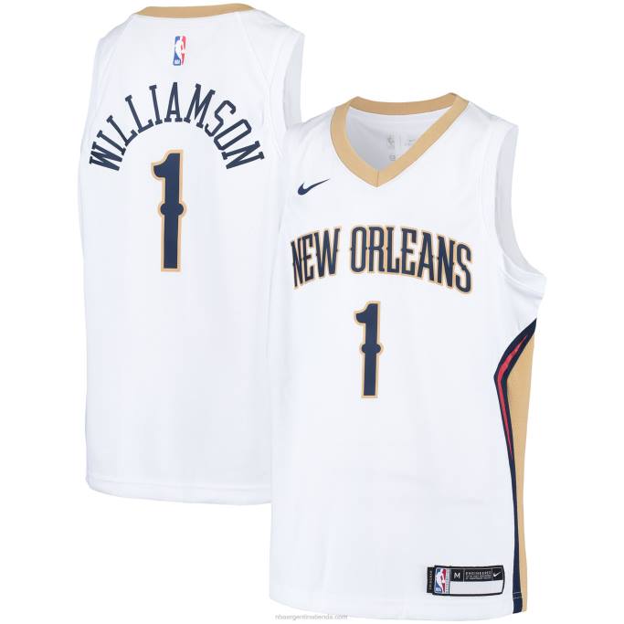 NBA 0F6D17423 New Orleans Pelicans Zion Williamson Nike Blanco Swingman Jugador Jersey