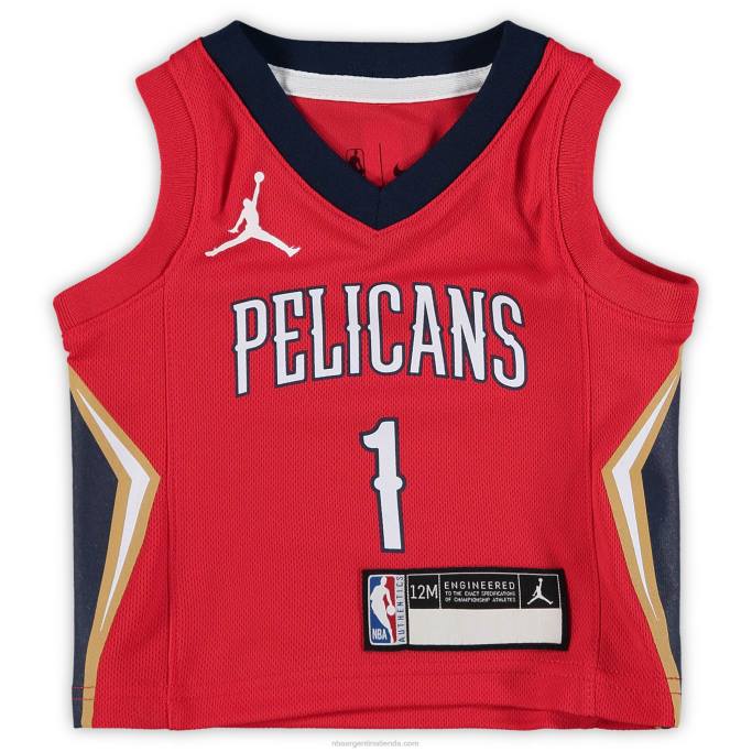 NBA 0F6D17480 Nueva orleans pelícanos zion williamson jordan marca jersey rojo