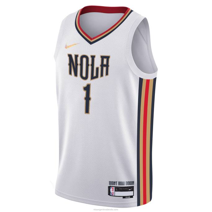 NBA 0F6D17546 camiseta new orleans pelicans zion williamson nike blanca swingman