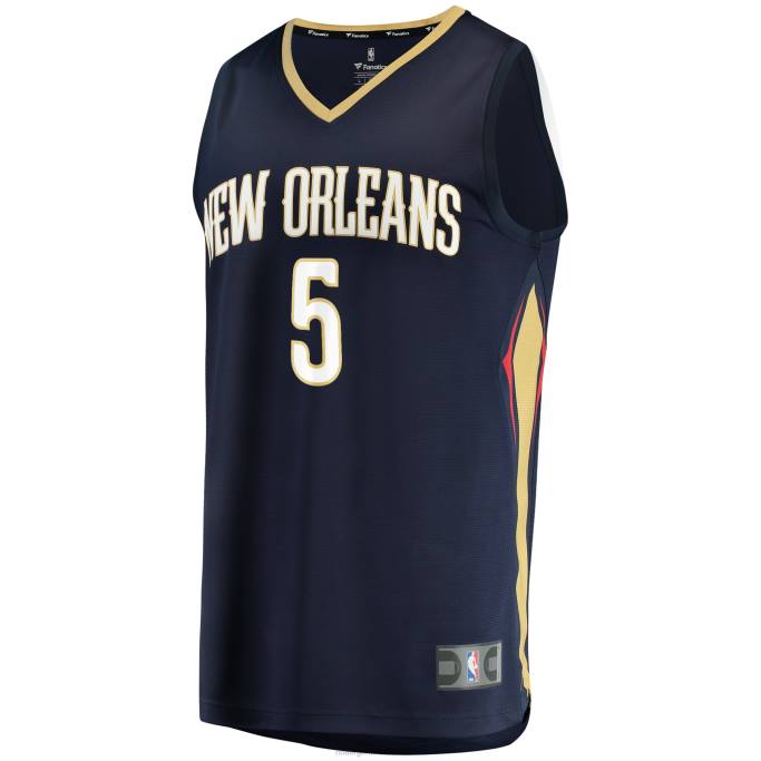 NBA 0F6D17856 New Orleans Pelicans Herbert Jones Navy Fast Break Replica Jersey