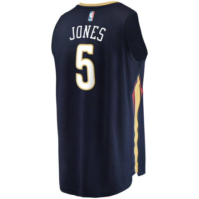 NBA 0F6D17856 New Orleans Pelicans Herbert Jones Navy Fast Break Replica Jersey