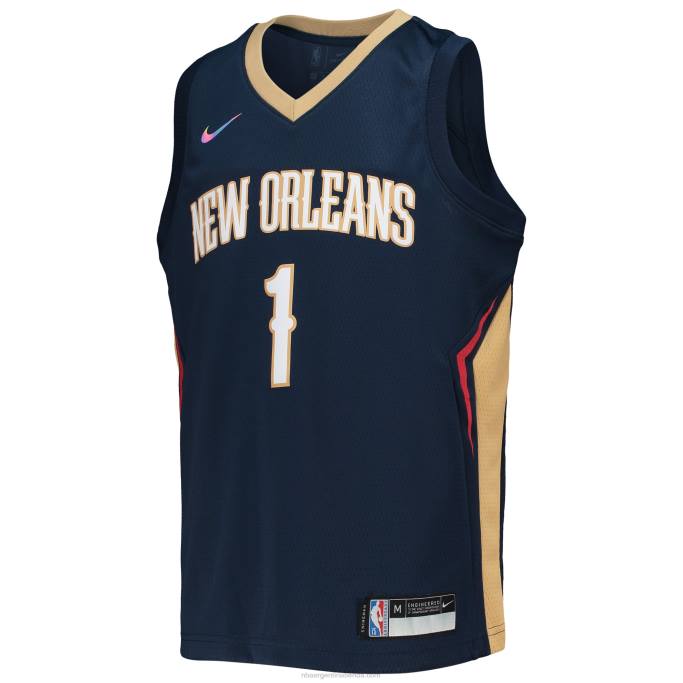 NBA 0F6D17876 New Orleans Pelicans Zion Williamson Nike Azul Marino Diamante Swingman Jersey