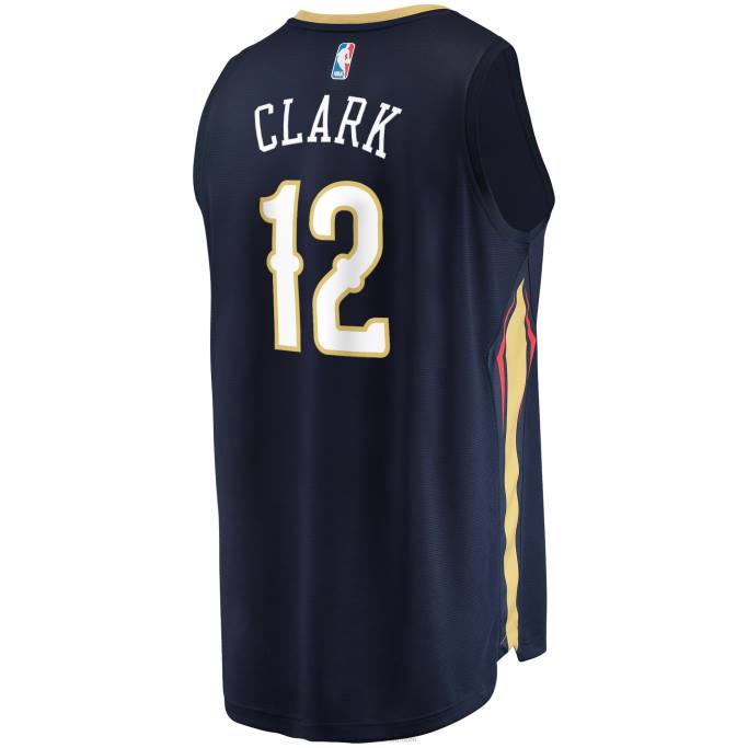 NBA 0F6D19248 New Orleans Pelicans Gary Clark Navy Fast Break Réplica Jersey