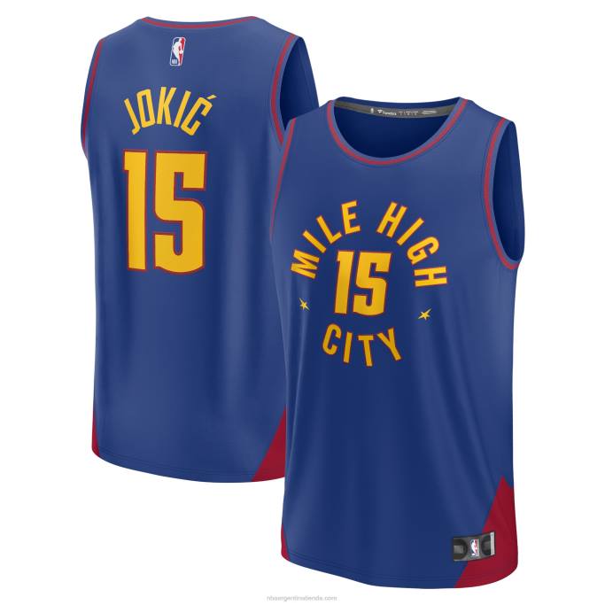 NBA 0F6D16769 denver nuggets nikola jokic camiseta azul de jugador de descanso rápido