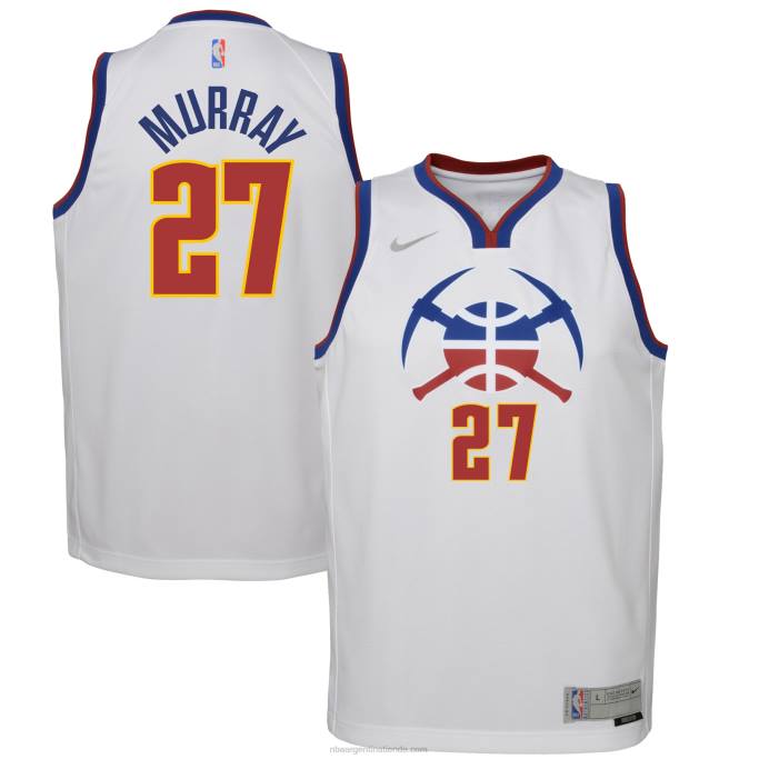 NBA 0F6D18034 denver nuggets jamal murray nike camiseta blanca de jugador swingman - edición ganada