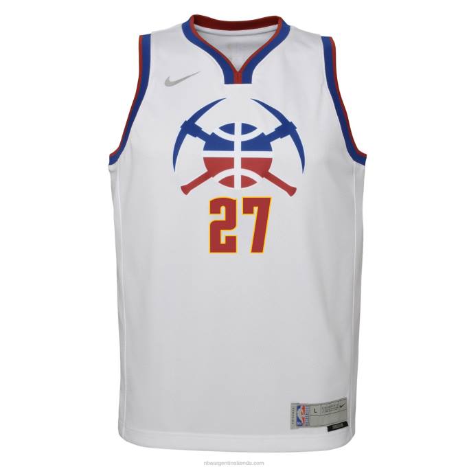 NBA 0F6D18034 denver nuggets jamal murray nike camiseta blanca de jugador swingman - edición ganada