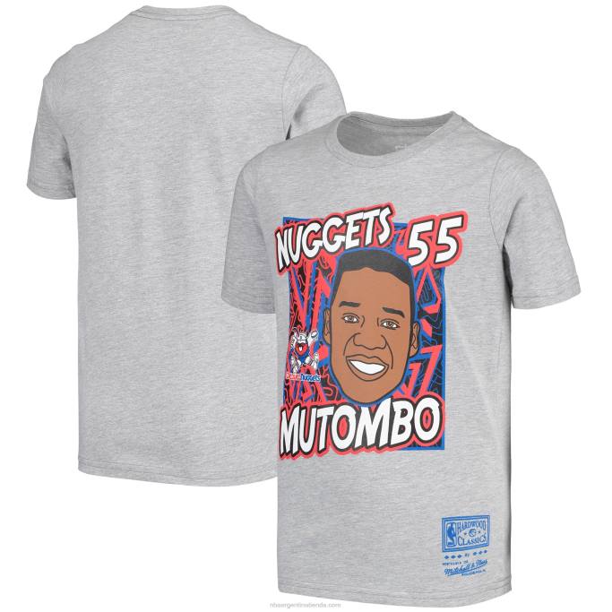 NBA 0F6D18190 denver nuggets dikembe mutombo grey hardwood classics rey de la camiseta del jugador de la cancha