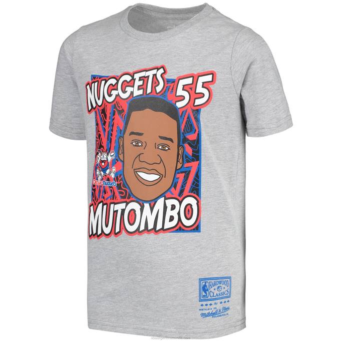 NBA 0F6D18190 denver nuggets dikembe mutombo grey hardwood classics rey de la camiseta del jugador de la cancha