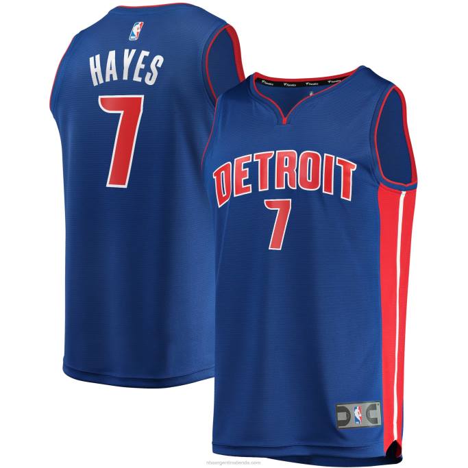 NBA 0F6D17209 detroit pistons killian hayes azul 2020 draft primera ronda pick fast break replica jersey