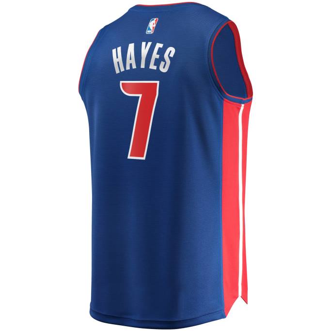 NBA 0F6D17209 detroit pistons killian hayes azul 2020 draft primera ronda pick fast break replica jersey
