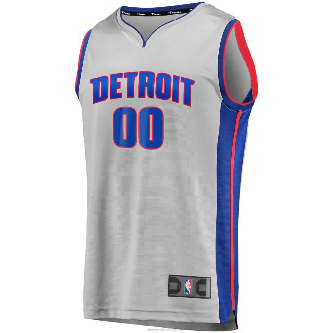NBA 0F6D17533 Detroit Pistons plata Fast Break Réplica camiseta personalizada