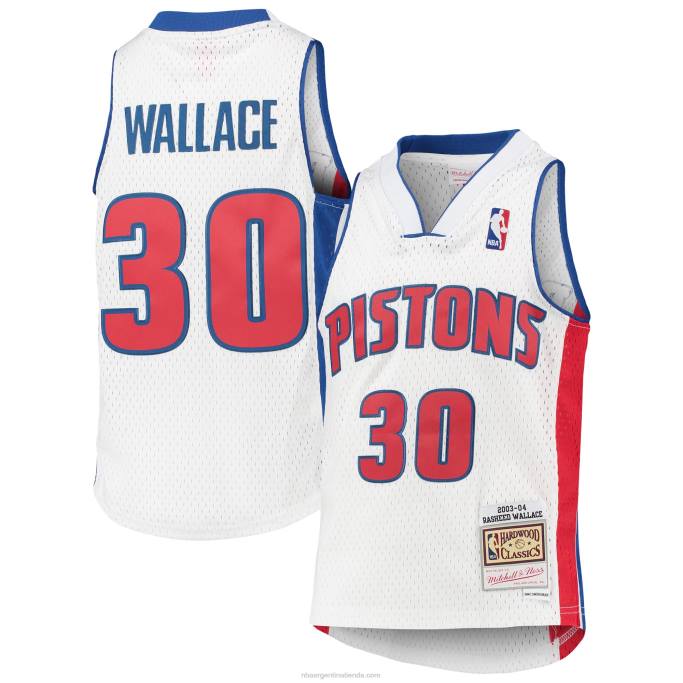 NBA 0F6D17697 detroit pistons rasheed wallace blancas madera dura clásicas swingman jersey