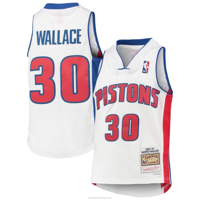 NBA 0F6D17697 detroit pistons rasheed wallace blancas madera dura clásicas swingman jersey
