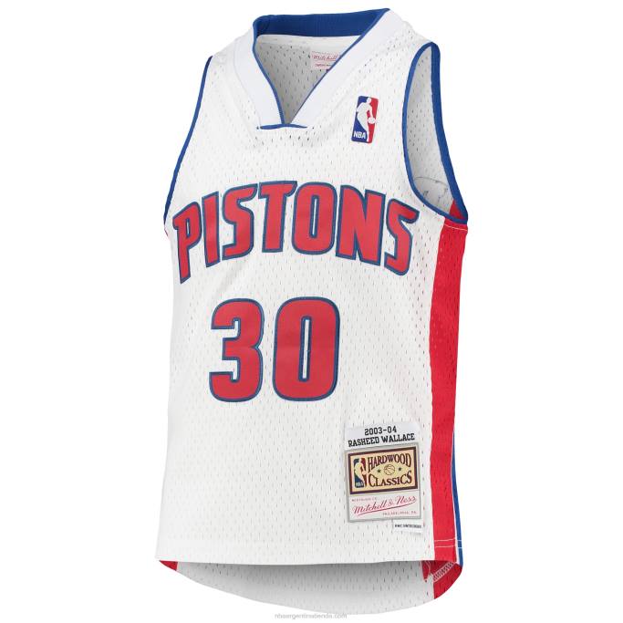 NBA 0F6D17697 detroit pistons rasheed wallace blancas madera dura clásicas swingman jersey