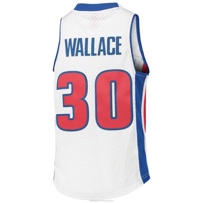 NBA 0F6D17697 detroit pistons rasheed wallace blancas madera dura clásicas swingman jersey