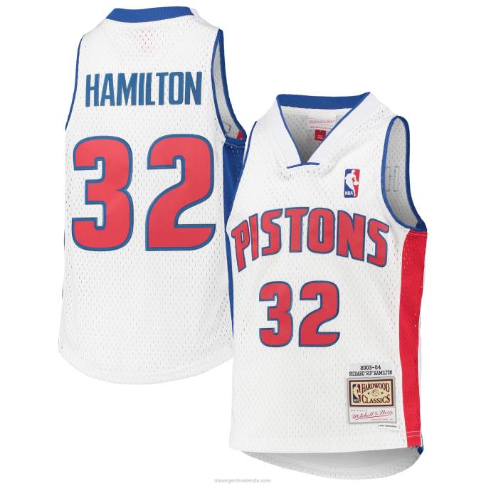 NBA 0F6D18728 detroit pistons richard hamilton blanco madera dura clásicos swingman jersey