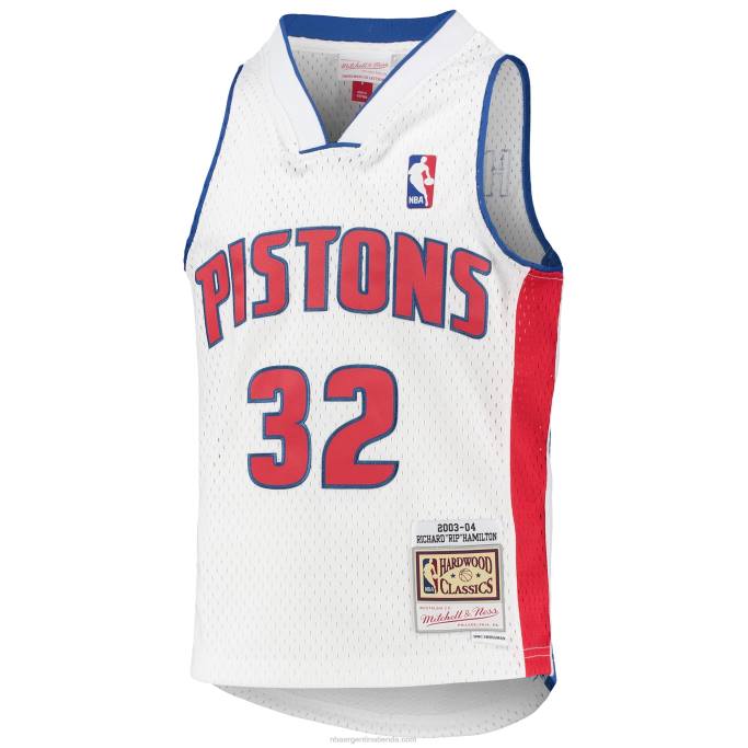 NBA 0F6D18728 detroit pistons richard hamilton blanco madera dura clásicos swingman jersey