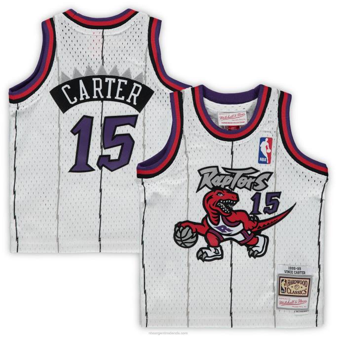 NBA 0F6D16926 toronto raptors vince carter mitchell & ness camiseta de jugador de clásicos de madera dura blanca