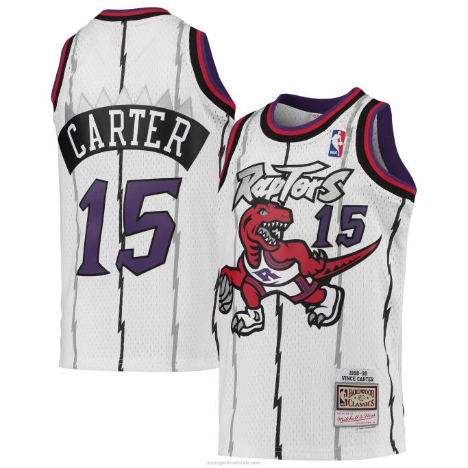 NBA 0F6D17083 toronto raptors vince carter mitchell & ness white hardwood classics swingman retroceso jersey