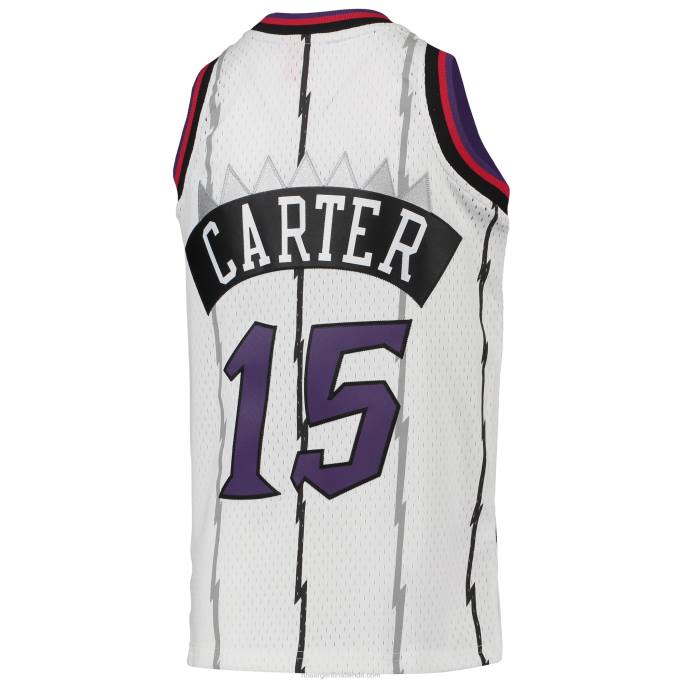NBA 0F6D17083 toronto raptors vince carter mitchell & ness white hardwood classics swingman retroceso jersey
