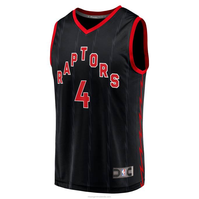 NBA 0F6D17293 toronto raptors scottie barnes camiseta negra de jugador de descanso rápido