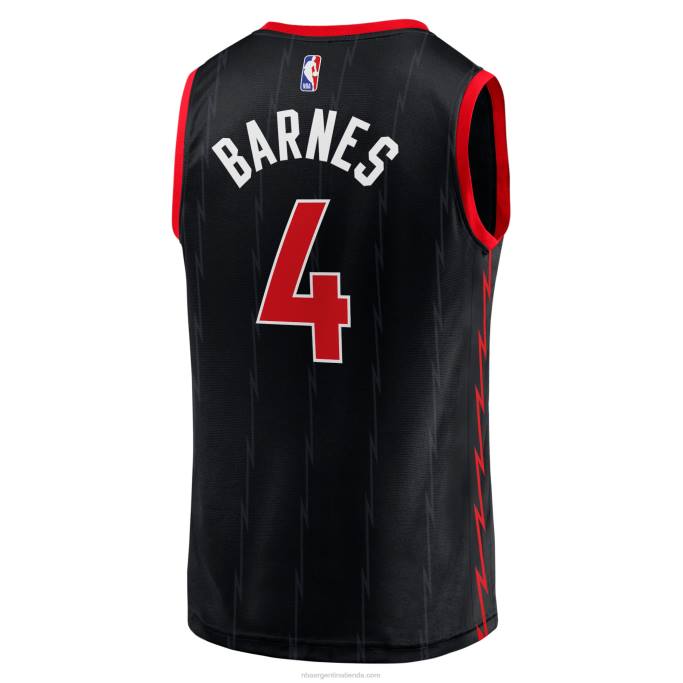 NBA 0F6D17293 toronto raptors scottie barnes camiseta negra de jugador de descanso rápido