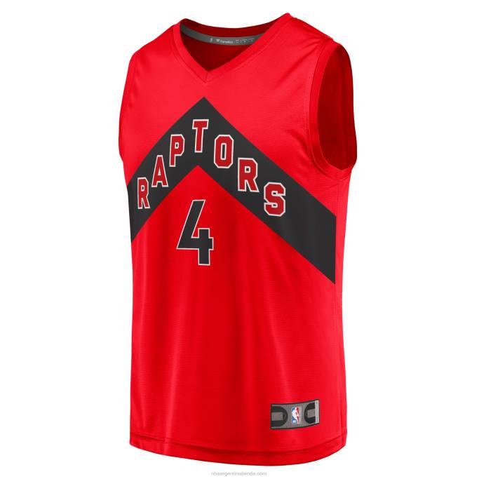 NBA 0F6D17331 toronto raptors scottie barnes rojo 2021 draft primera ronda pick fast break replica jersey