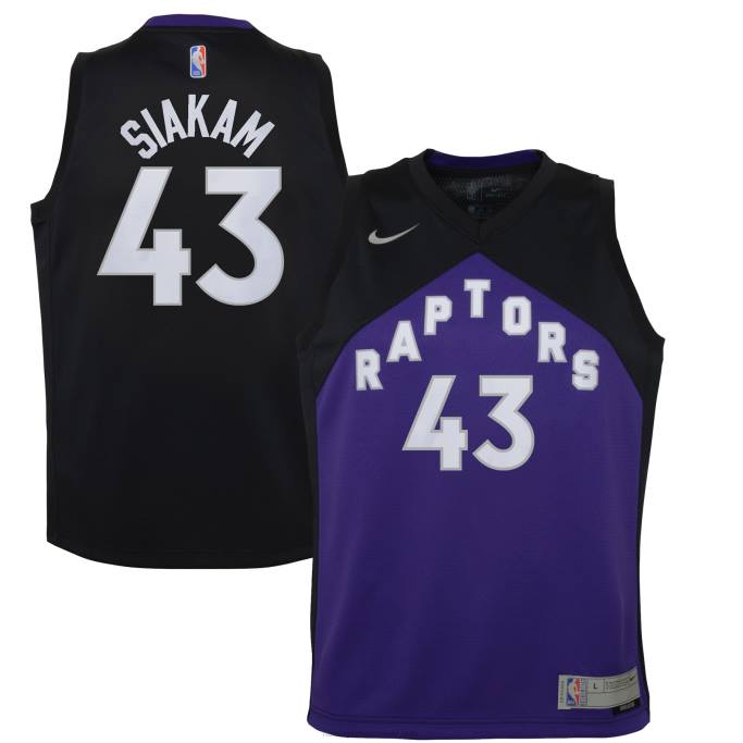 NBA 0F6D19292 toronto raptors pascal siakam nike negro/púrpura swingman jugador camiseta - edición ganada