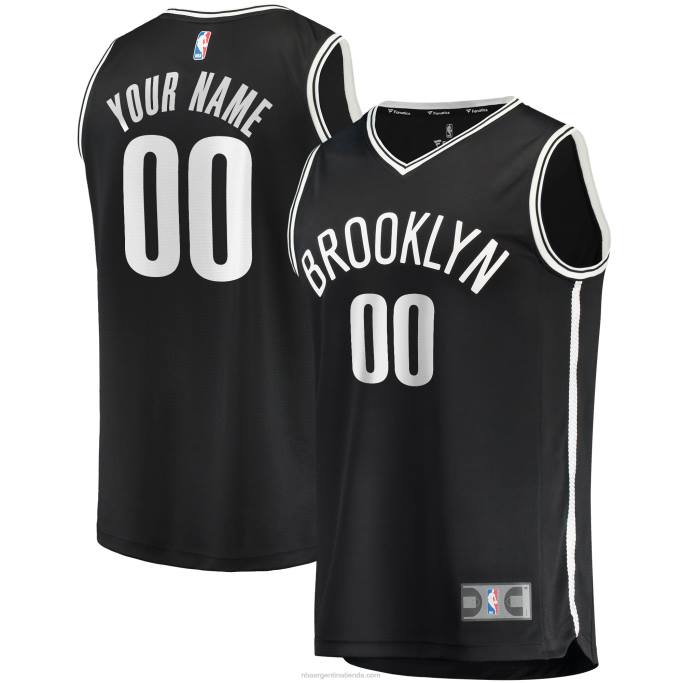 NBA 0F6D16719 camiseta réplica personalizada de brooklyn nets negra fast break