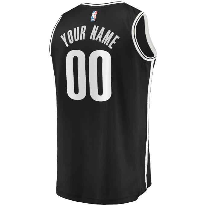 NBA 0F6D16719 camiseta réplica personalizada de brooklyn nets negra fast break