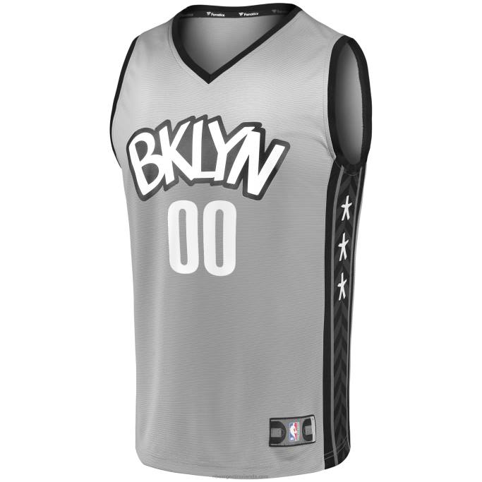 NBA 0F6D16851 réplica de camiseta personalizada gris de brooklyn nets fast break