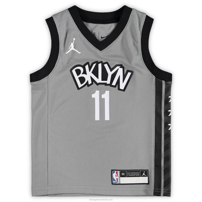 NBA 0F6D16915 preescolar brooklyn nets kyrie irving jordan marca gris fast break replica jersey