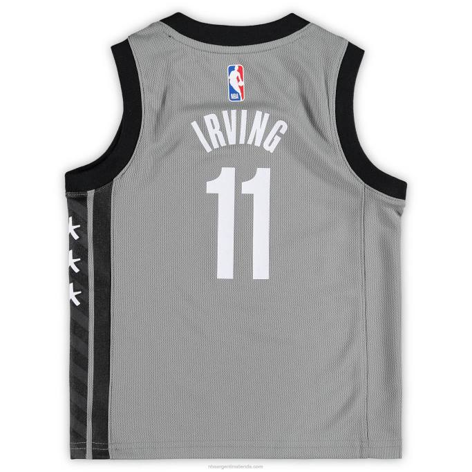 NBA 0F6D16915 preescolar brooklyn nets kyrie irving jordan marca gris fast break replica jersey
