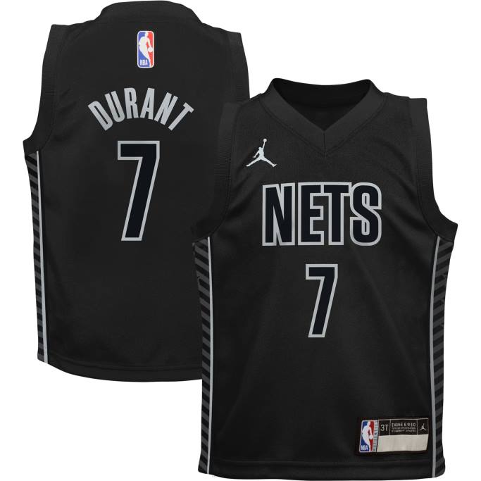 NBA 0F6D17667 preescolar brooklyn nets kevin durant jordan marca jersey negro