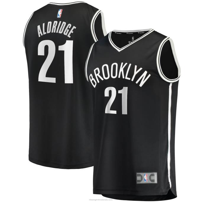 NBA 0F6D19199 camiseta réplica de lamarcus aldridge negra de los nets de brooklyn