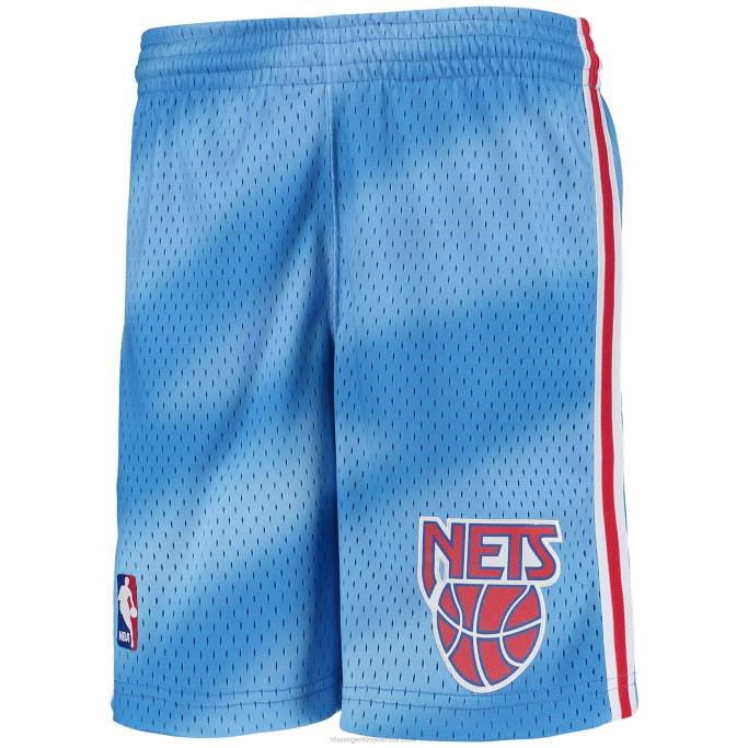 NBA 0F6D18045 New Jersey Nets Mitchell & Ness pantalones cortos azules clásicos de madera dura Swingman