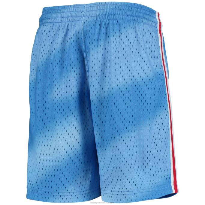 NBA 0F6D18045 New Jersey Nets Mitchell & Ness pantalones cortos azules clásicos de madera dura Swingman