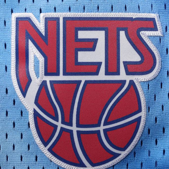 NBA 0F6D18045 New Jersey Nets Mitchell & Ness pantalones cortos azules clásicos de madera dura Swingman