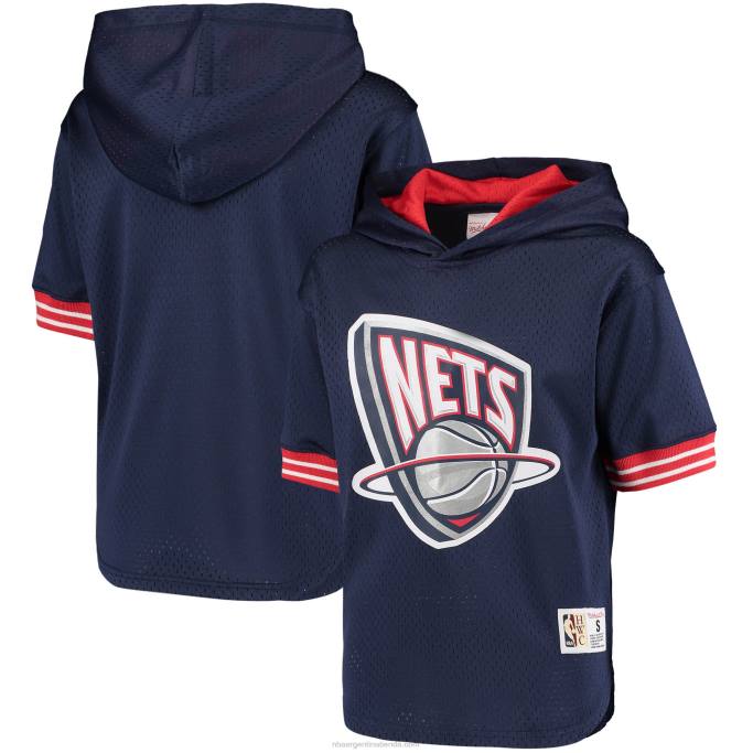 NBA 0F6D18880 new jersey nets mitchell & ness blue hardwood classics camiseta con capucha invicta