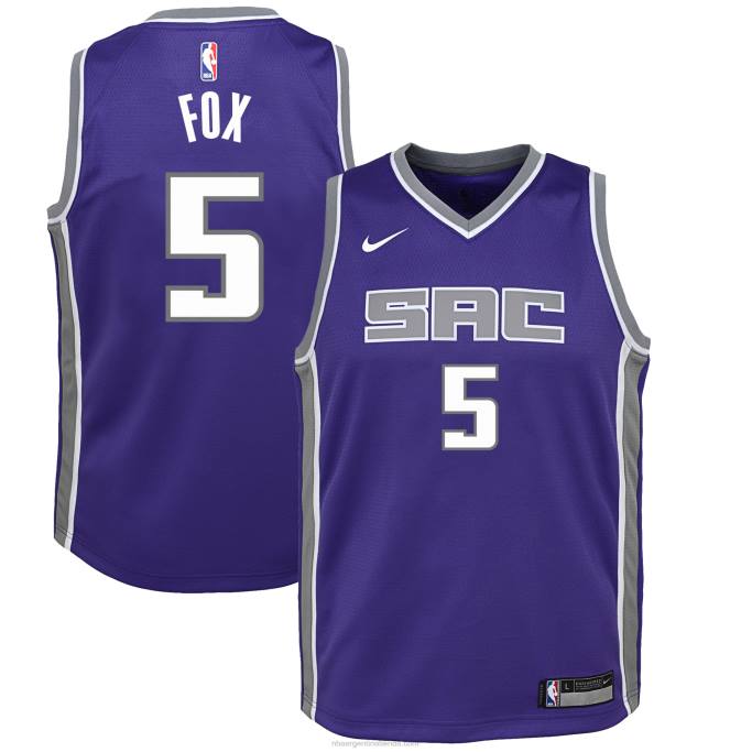 NBA 0F6D16744 Camiseta Sacramento Kings De'aaron Fox Nike Swingman Púrpura